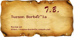 Tuzson Borbála névjegykártya
