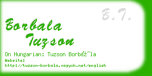 borbala tuzson business card